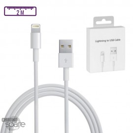 Câble USB vers Lightning compatible iPhone Apple - 2M 12W 2.4A avec boîte