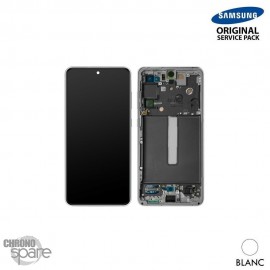 Ecran OLED + Vitre Tactile + châssis blanc Samsung Galaxy S21 FE G990B (officiel) Sans Batterie