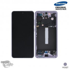 Ecran OLED + Vitre Tactile + châssis violet Samsung Galaxy S21 FE G990B (officiel) Sans Batterie