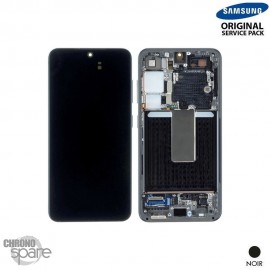 Ecran Oled + vitre tactile + châssis noir Samsung Galaxy S23 S911B (officiel)