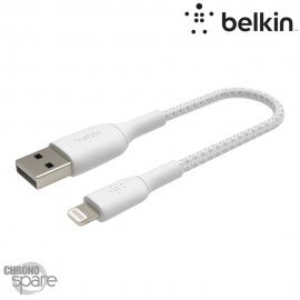 Câble à gaine tressée Lightning vers USB-A BOOST↑CHARGE™ 15 cm Blanc, (Officiel) BELKIN 
