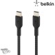 Câble à gaine tressée USB-C vers USB-C (60W) 1m - Noir (Officiel) BELKIN 
