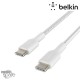 Câble à gaine tressée USB-C vers USB-C (60W) 1m - Blanc (Officiel) BELKIN 