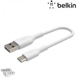 Câble USB-A vers USB-C (15W) 15cm - Blanc (Officiel) BELKIN