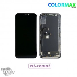 Ecran LCD + vitre tactile iphone XS Noir + adhésif (COLORMAX edition)