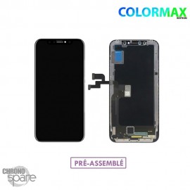 Ecran LCD + vitre tactile iphone X Noir + adhésif (COLORMAX edition)
