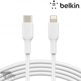 Câble USB-C vers Lightning (18W) 1m - Blanc (Officiel) BELKIN
