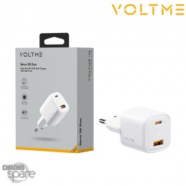 Chargeur Revo 30 Duo USB-C + USB-A 30W Blanc VOLTME 