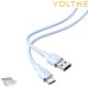 Câble USB-A vers USB-C Powerlink Moss Series 6ft/1.8M 60W 3A Bleu 1.8M VOLTME