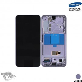 Ecran OLED + Vitre Tactile + châssis Lavande Samsung Galaxy S22 S901B (officiel) Sans Batterie 