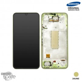 Ecran OLED + Vitre Tactile + châssis jaune Samsung Galaxy A34 5G (A346B) (officiel) 