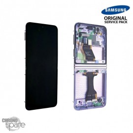 Ecran OLED + Vitre Tactile + châssis Lavande Samsung Galaxy Z Flip 5 5G F731B (officiel)