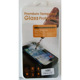 Vitre de protection en verre trempé Samsung Note 3 avec Boîte
