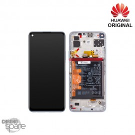 Ecran LCD + vitre tactile + châssis + batterie Argent Huawei P40 Lite 5G (Officiel)