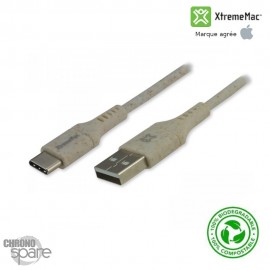 Câble Eco Responsable USB-A vers USB-C 1m Beige XtremeMac Avec boite