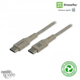 Câble Eco Responsable USB-C vers USB-C 1m Beige XtremeMac Avec boite