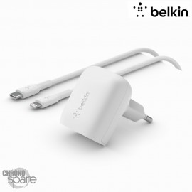 Chargeur secteur USB-C (20 W) avec câble USB-C vers Lightning (Officiel) Belkin
