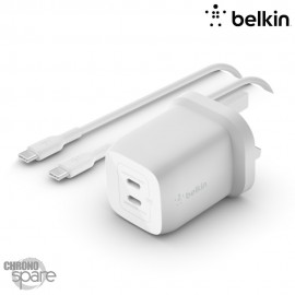 Chargeur secteur double port USB-C avec PPS 65 W et câble USB-C vers USB-C (Officiel) Belkin