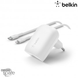 Chargeur secteur USB-C PD (30 W) et câble USB-C Blanc (Officiel) BELKIN