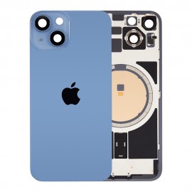 Vitre arrière avec adhésif et MagSafe pour iPhone 14 - Grade A (avec Logo) Bleu