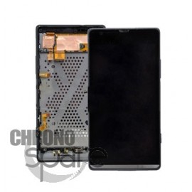 Vitre tactile Noire + LCD + Chassis Sony Xperia SP C5303