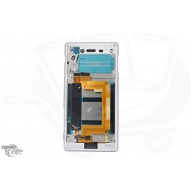 Ecran LCD + Vitre tactile blanche + Chassis Silver pour Sony Xperia M4 Aqua E2303 (officiel) 124TUL0010A