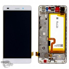 Bloc écran LCD + vitre tactile + batterie Huawei P8 Lite Blanc (officiel)