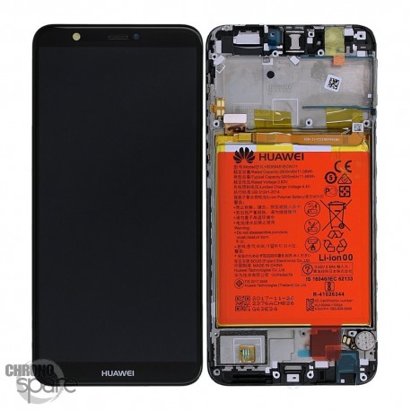 Ecran LCD + vitre tactile + châssis + batterie Huawei P Smart Noir (Officiel)