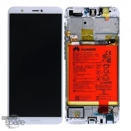 Ecran LCD + vitre tactile + châssis + batterie Huawei P Smart Blanc (Officiel)